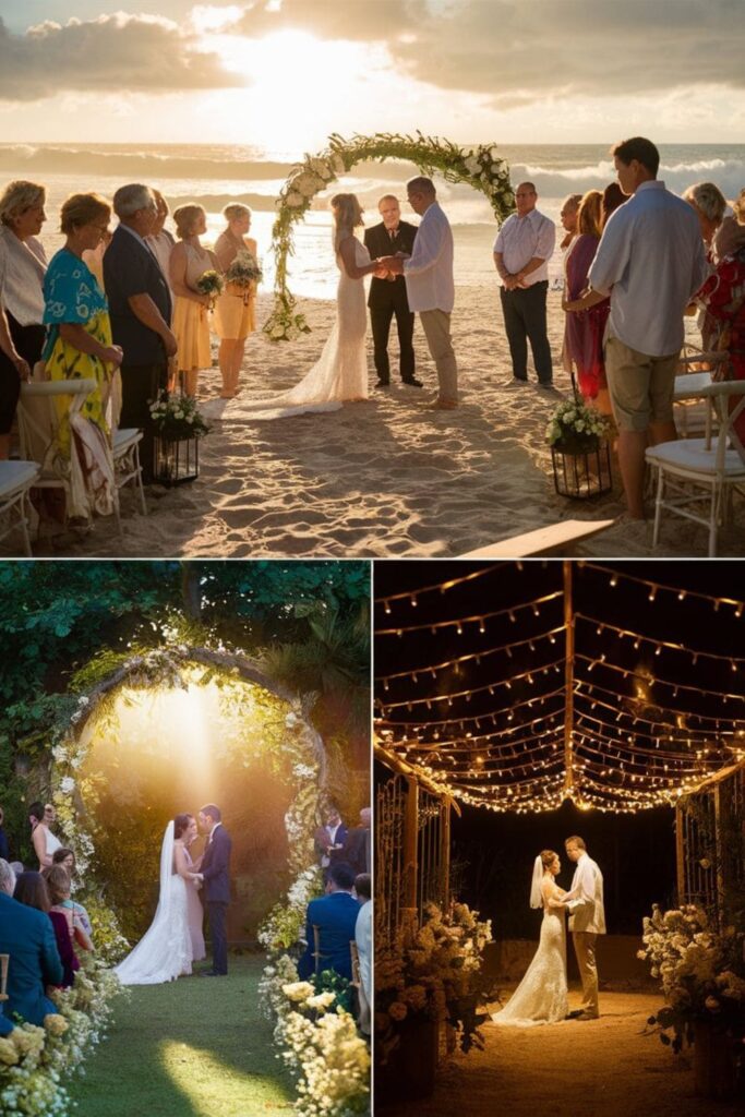 Dreamy nighttime wedding under the stars