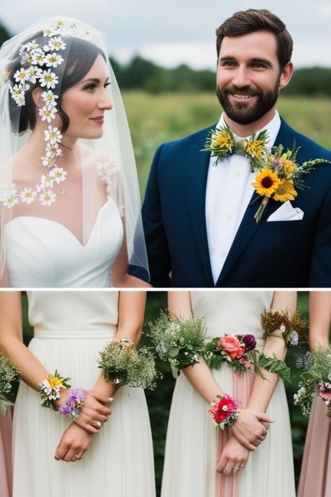 Fresh flower wedding attire